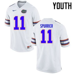 Youth Florida Gators #11 Steve Spurrier NCAA Nike White Authentic Stitched College Football Jersey LUE8662ZN